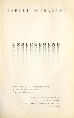 Haruki Murakami: Underground (2001, Vintage International)